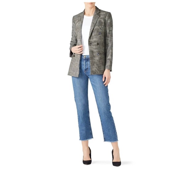 Rebecca Taylor Black Combo Plaid Blazer US 12 - Picture 1 of 6